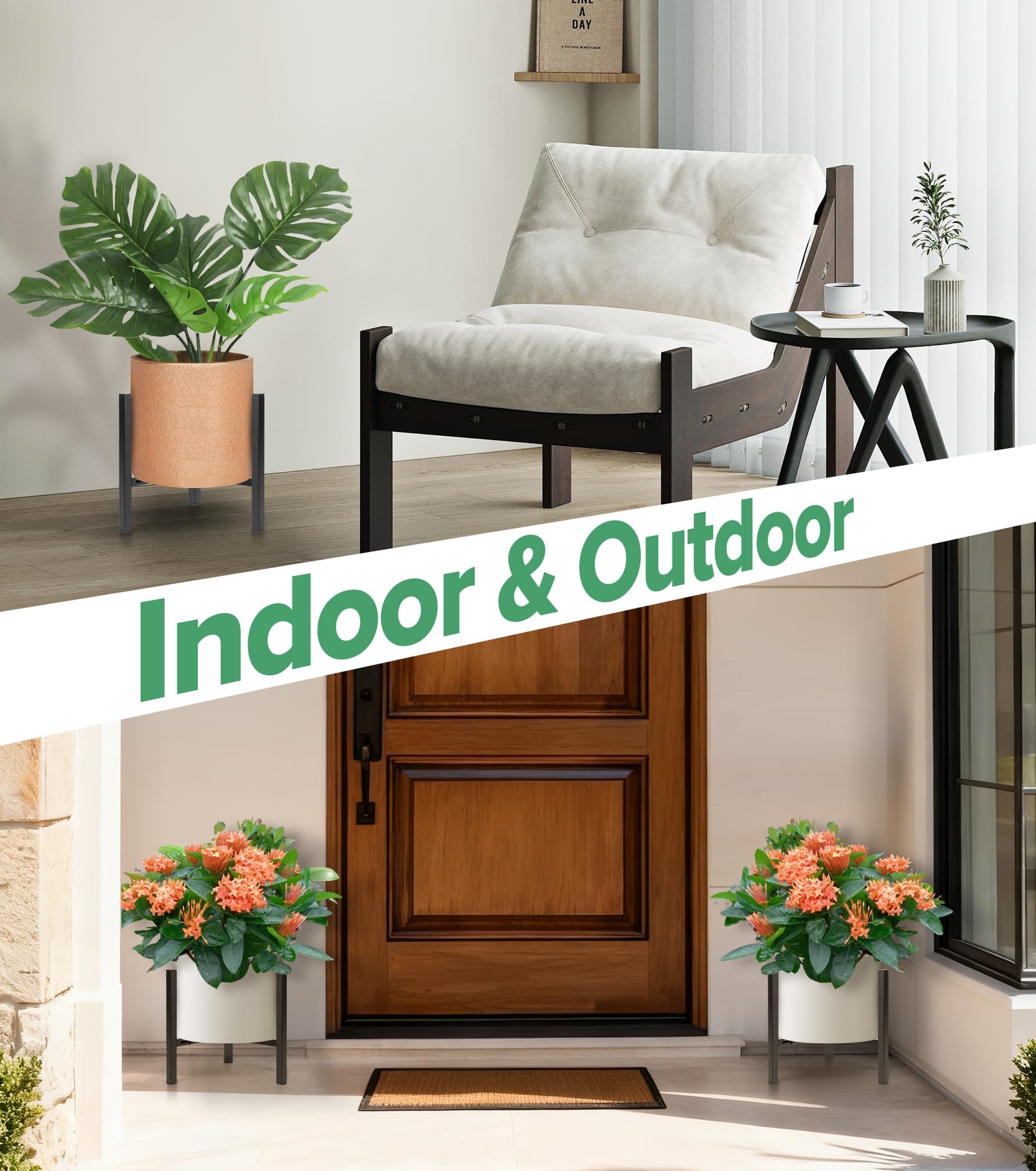 AZADESJET plant stand modern-finish complements any decor style.