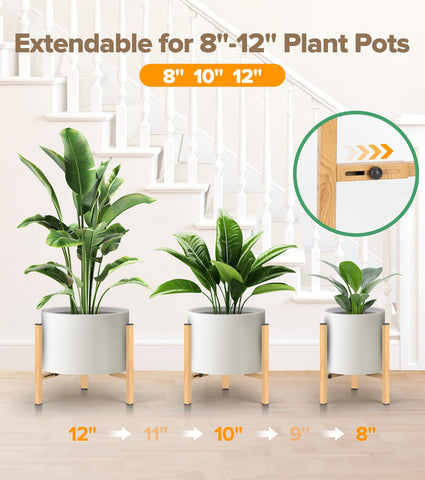 AZADESJET plant stand triangle structure enhances stability for heavy pots.