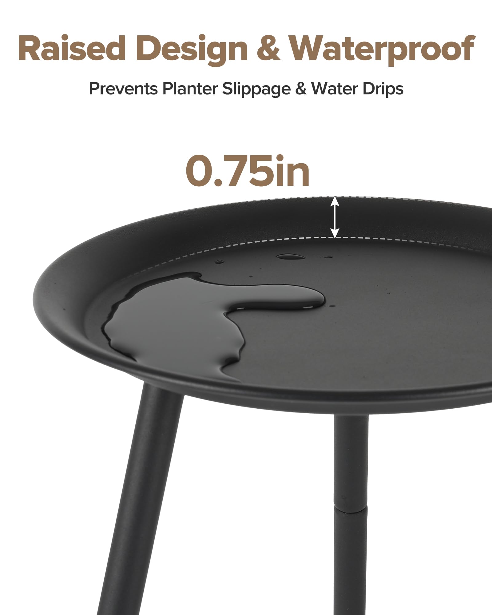 AZADESJET raised-edge tray catches drips and protects floors