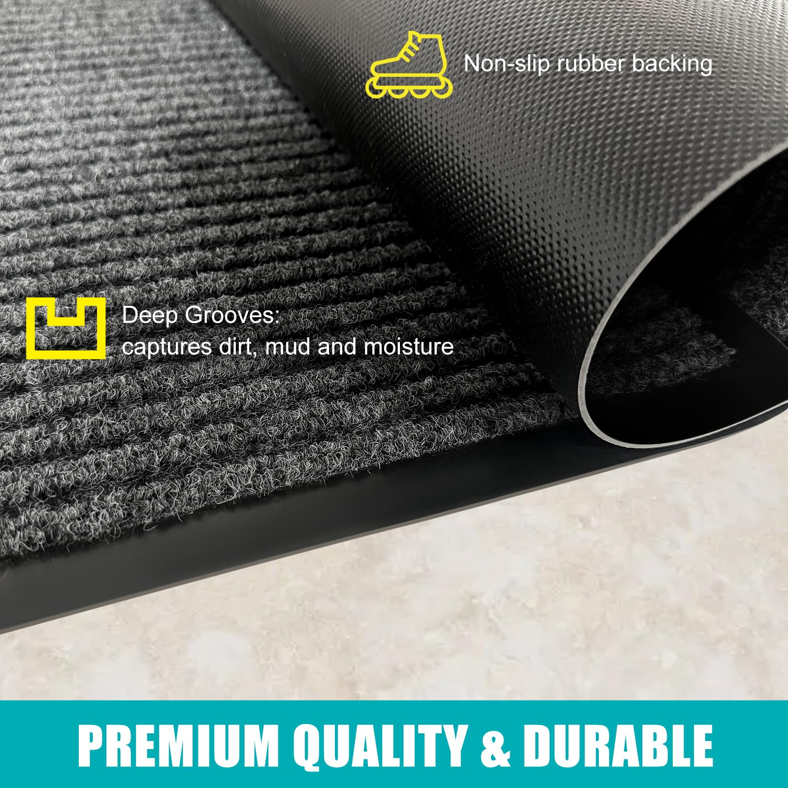 Azadx front porch mat built for high traffic areas.