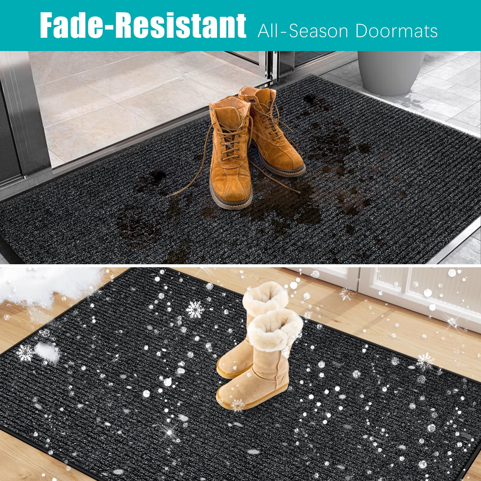 Low profile design of Azadx mat slides under doors without snagging.