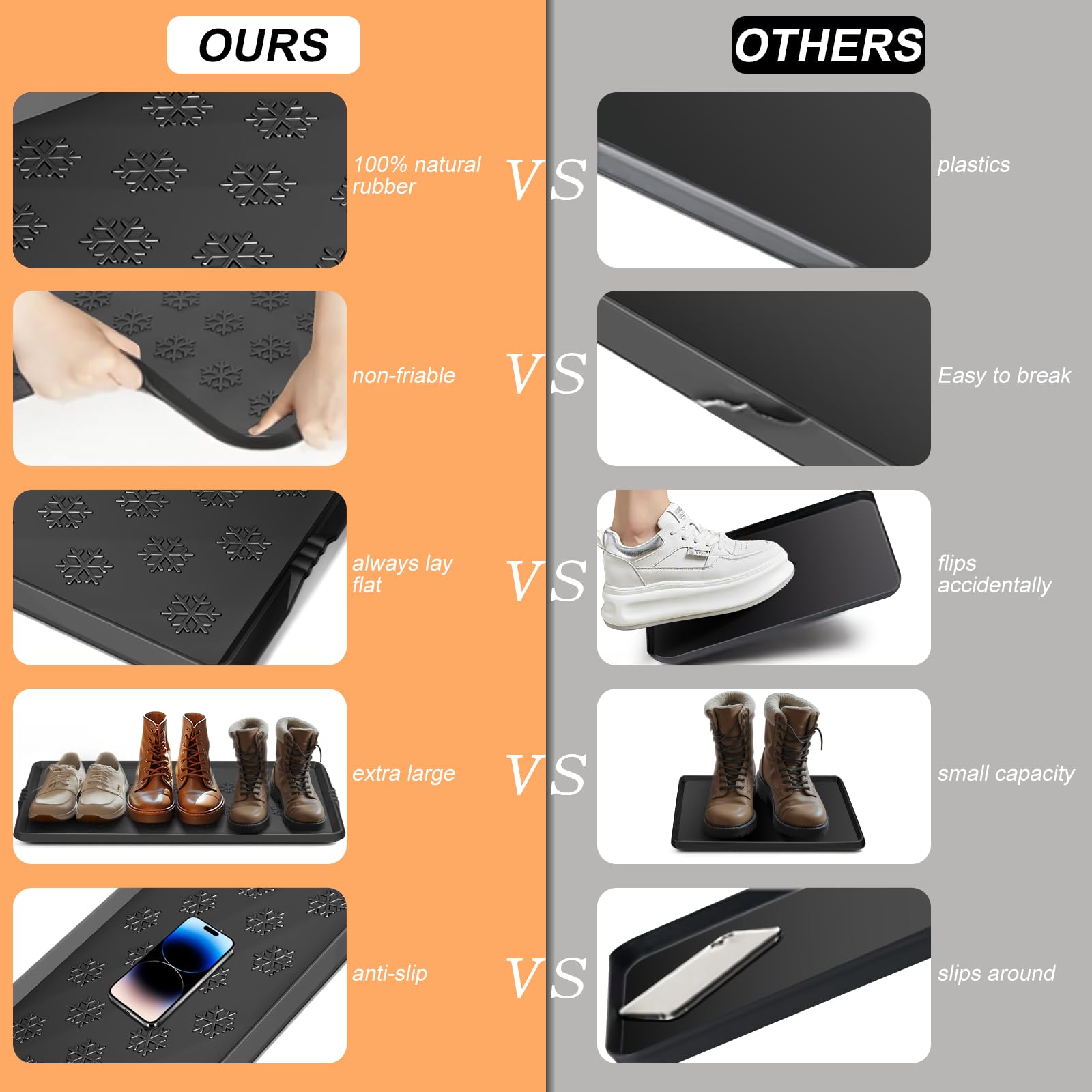 Azadx boot tray easy-clean rubber material rinses clean.