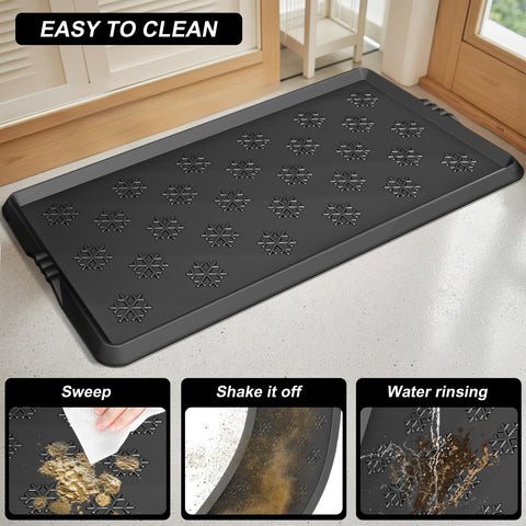 Azadx tray holds multiple shoes to keep entryway neat.