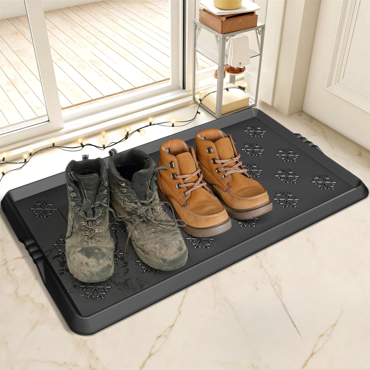 Azadx boot tray front view shows spacious 32-inch shoe area for organization.