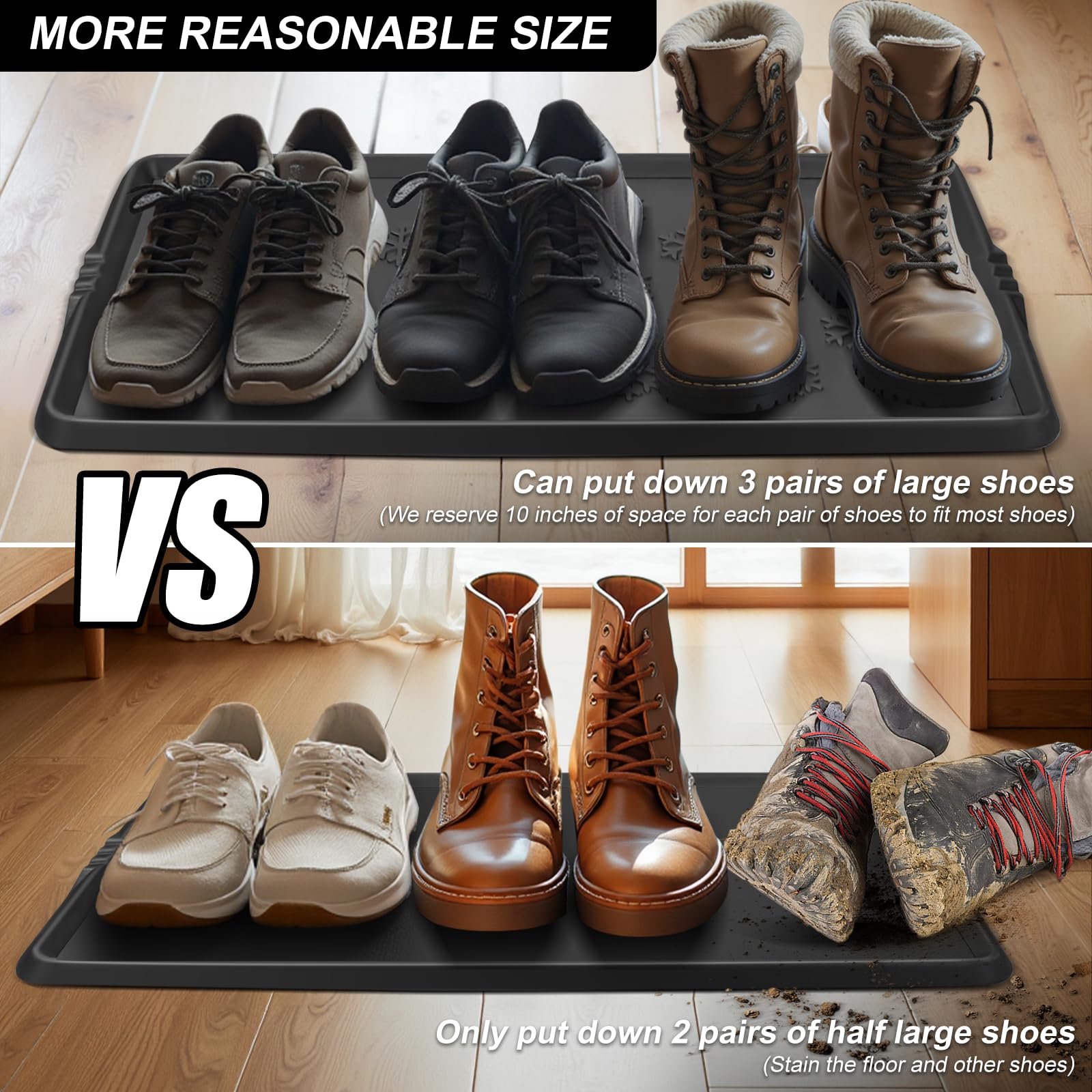 Azadx boot tray side profile demonstrates sturdy non-slip edge.