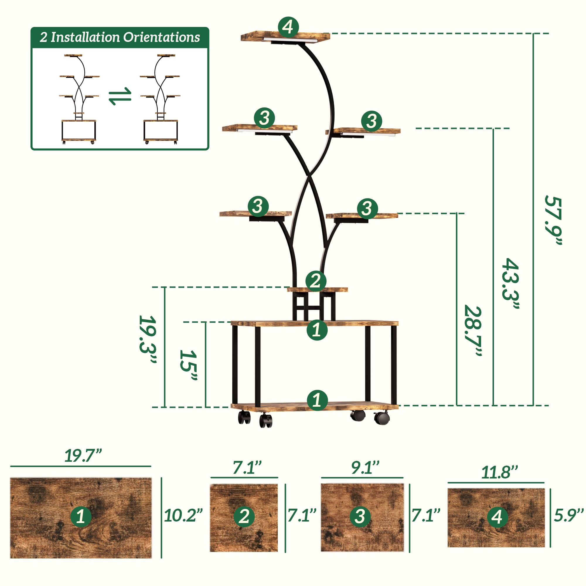 Azaeahom 58-inch tall corner rack keeps plants organized in small spaces