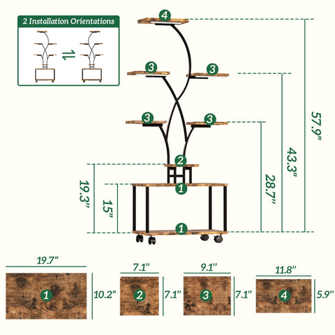 Azaeahom 58-inch tall corner rack keeps plants organized in small spaces