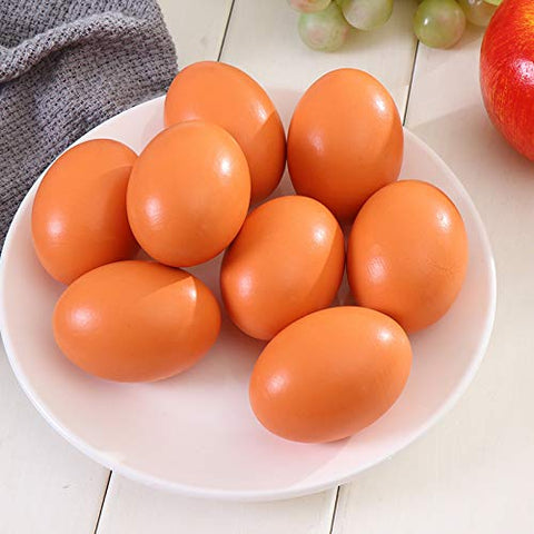 Azatemgo wooden eggs close-up shows smooth finish and grain.