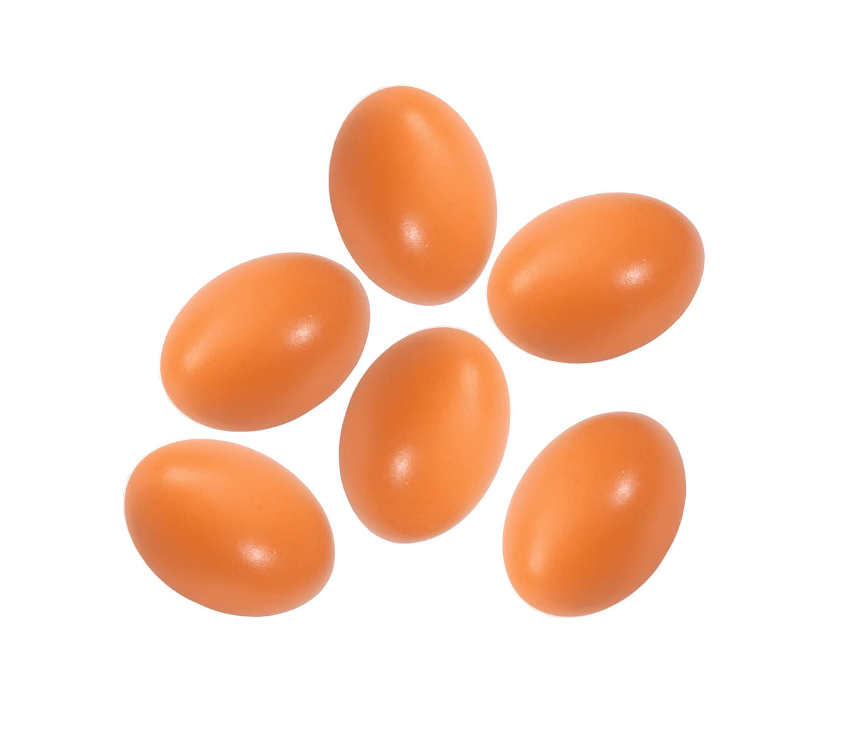 Azatemgo wooden eggs 6-pack for nest boxes and decorative use.