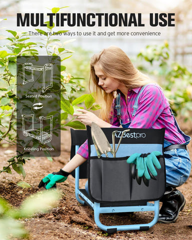 AZBestPro kneeler with stable structure for safe gardening on uneven ground