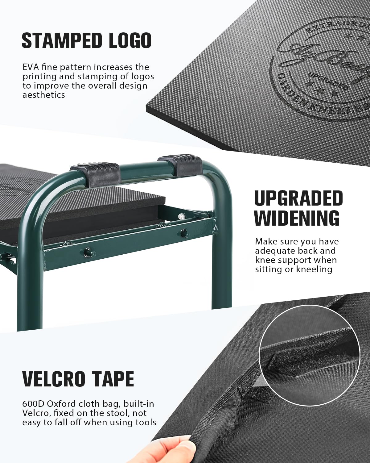 AZBESTPRO kneeler displays a large logo for a premium look.