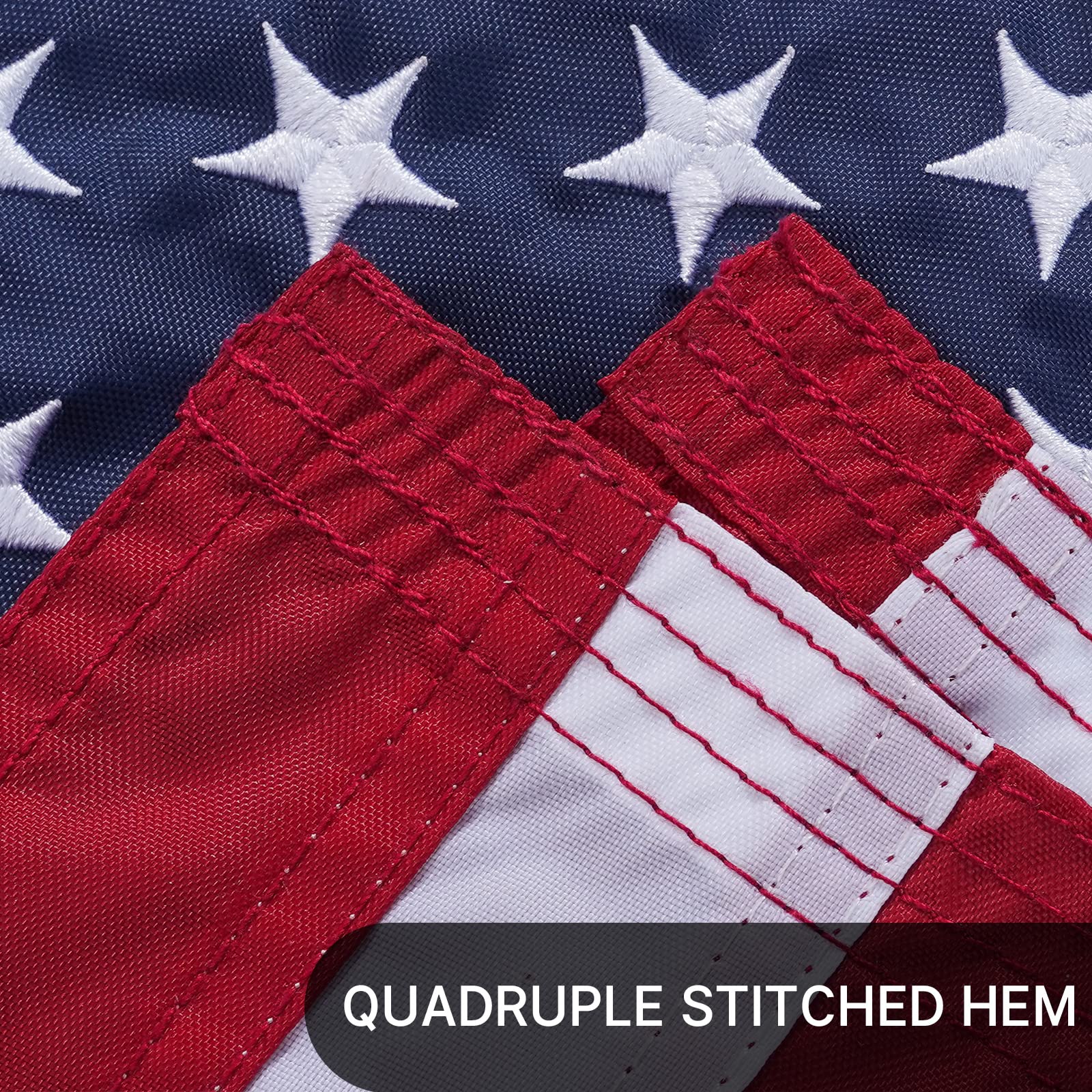 Brass grommets on AZCOVER flag enable secure outdoor mounting.