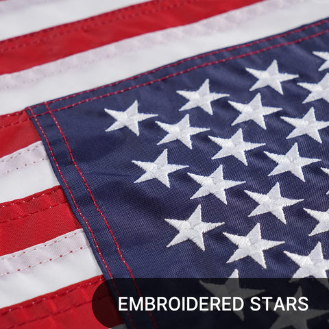 Double stitched hem detail on AZCOVER flag for extra durability.
