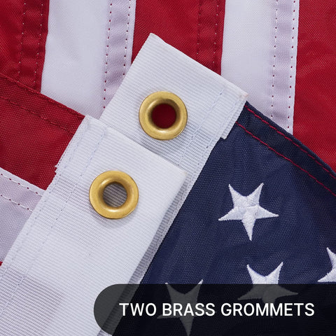 Heavy-duty nylon fabric of AZCOVER flag resists weathering.