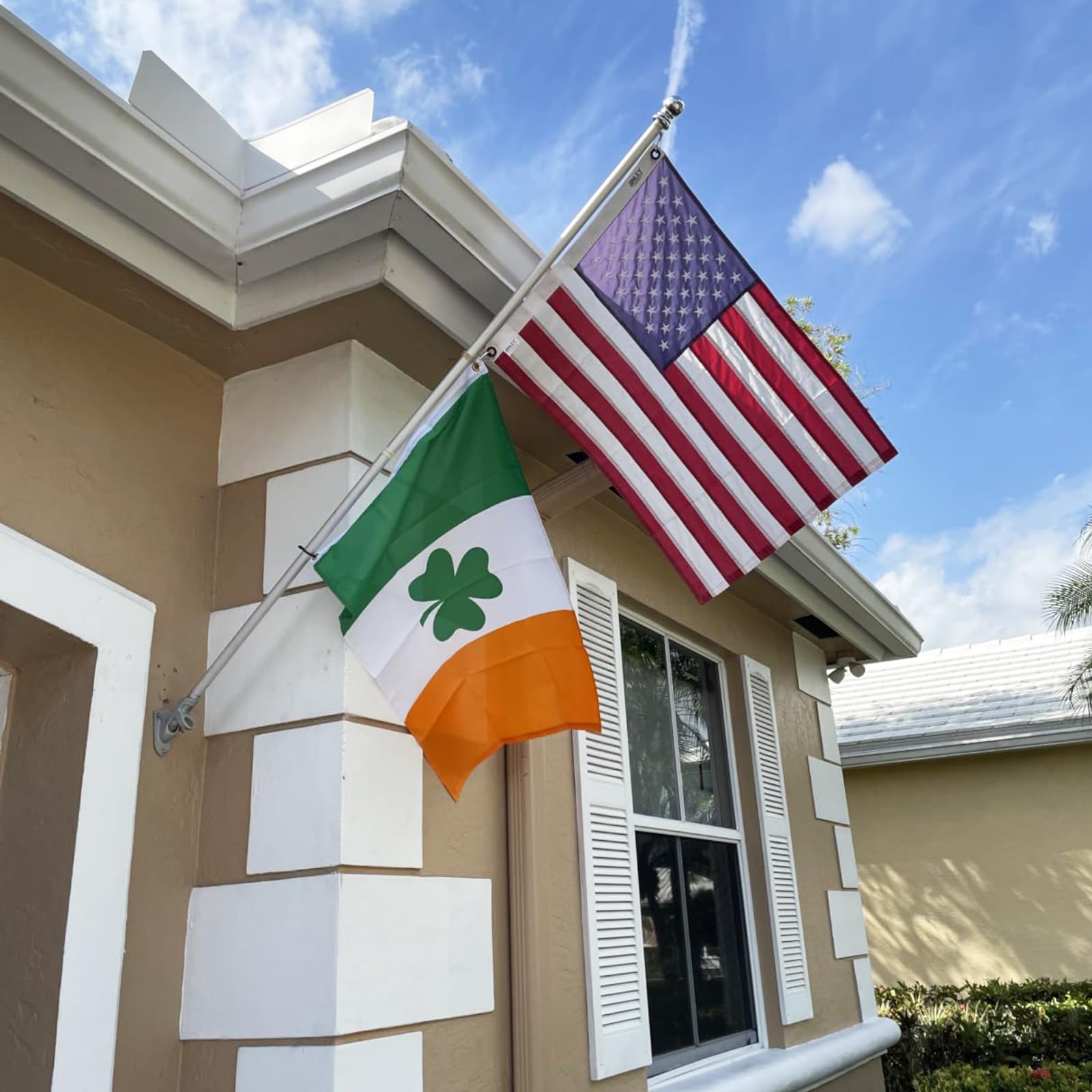 AZCOVER Irish Flag ideal for garden, porch, or courtyard displays.