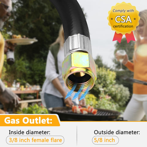 Azdele 3/8 in female flare outlet fits grills, stoves, and fire pits