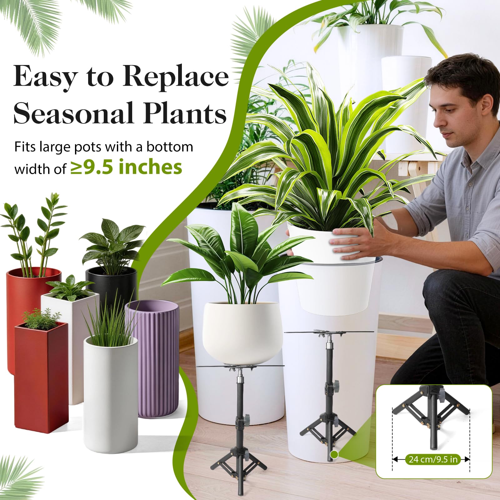 AZEAM planter inserts for decorative pots enable easy seasonal plant swaps