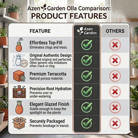 Azen Garden Ollas’ neutral color blends with decor in the home.