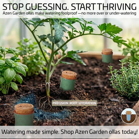 Azen Garden set-of-4 keeps multiple plants watered reliably.