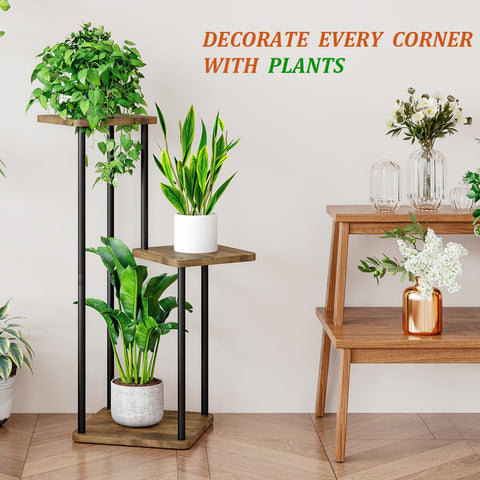 AZERPIAN 3-tier plant stand on balcony setup for outdoor greenery