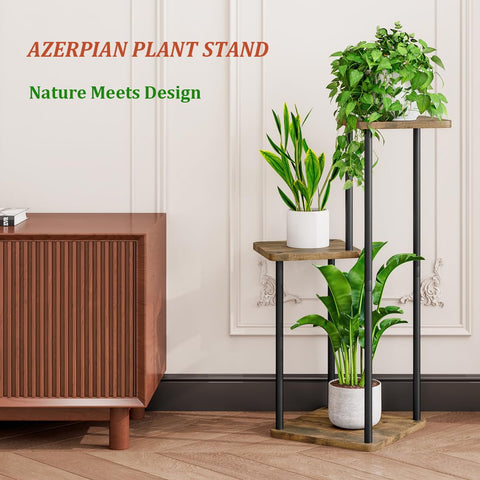 AZERPIAN 3-tier plant stand in corner living room illustrates versatile display for pots
