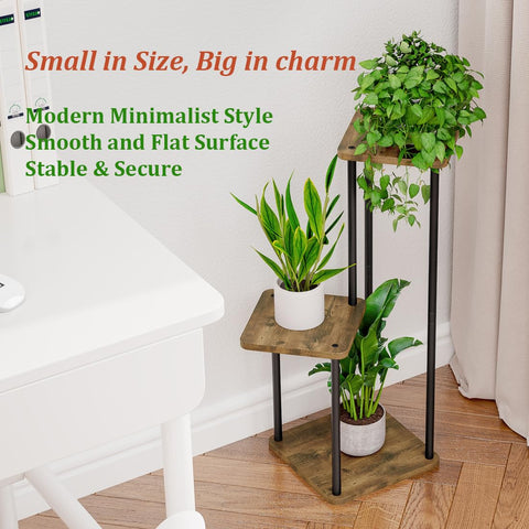 Close-up of AZERPIAN 3-tier plant stand metal frame highlighting sturdy construction