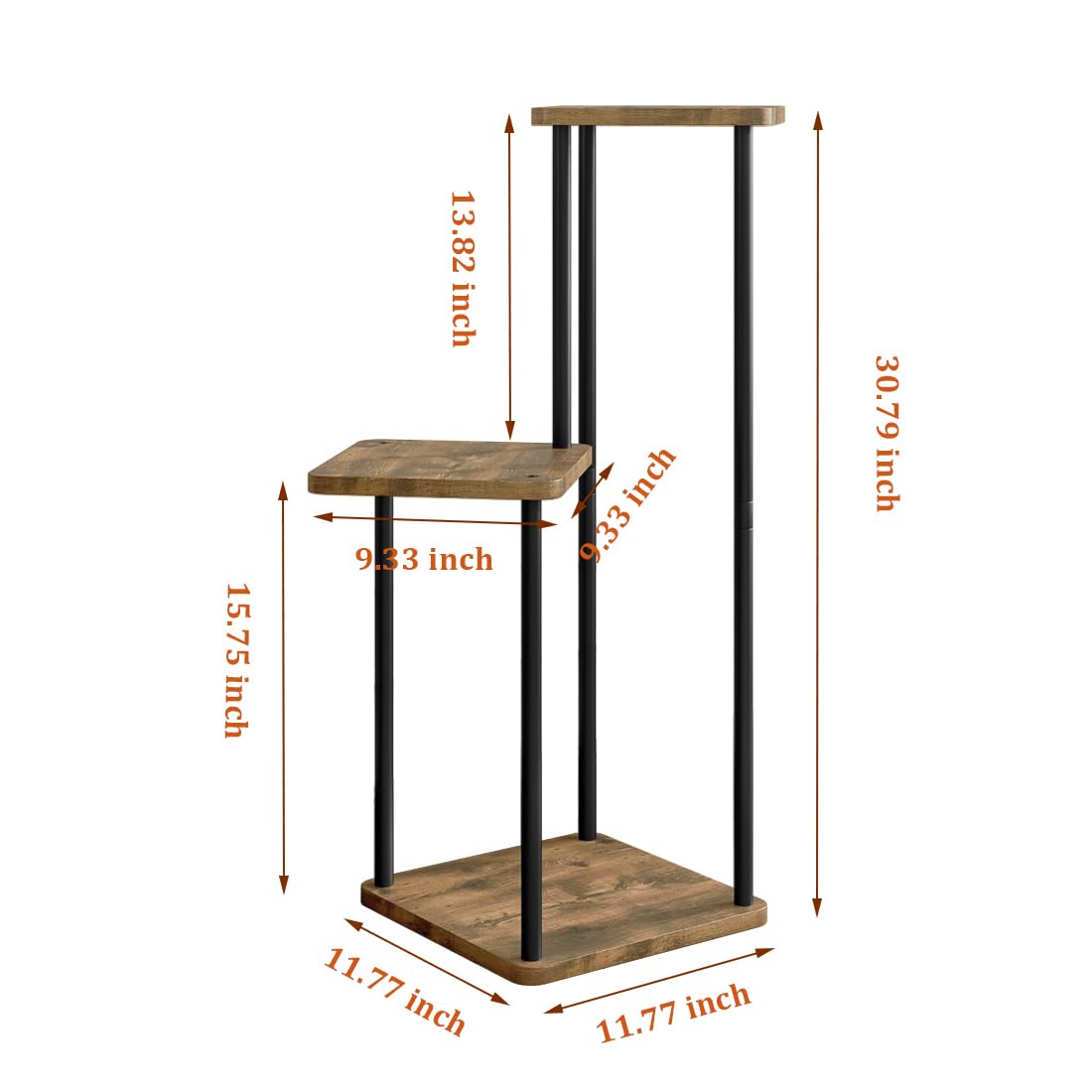 AZERPIAN 3-tier plant stand shelf featuring a pot on the middle shelf