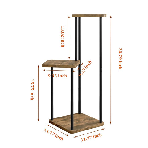 AZERPIAN 3-tier plant stand shelf featuring a pot on the middle shelf