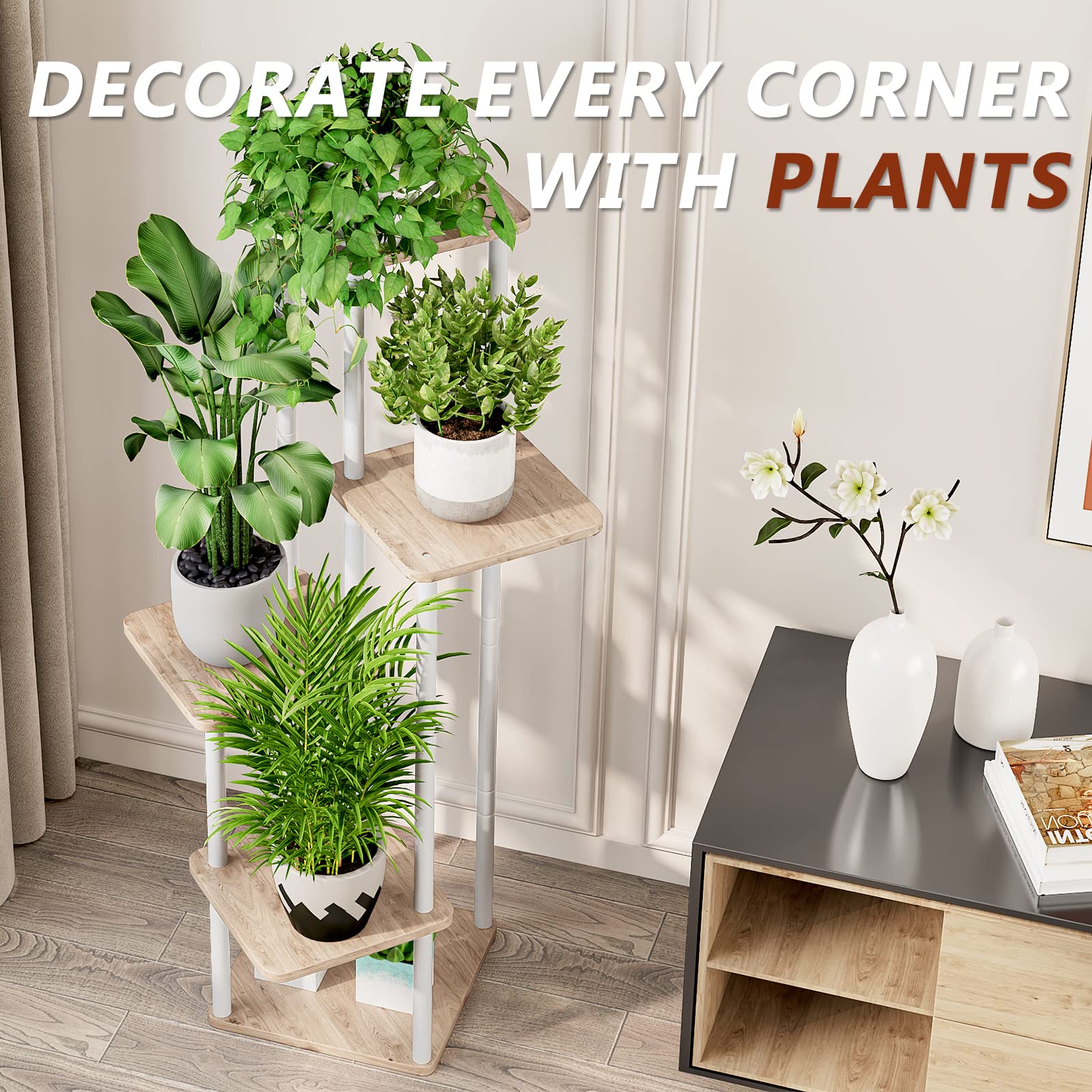 AZERPIAN black 5-tier plant stand combines form and function