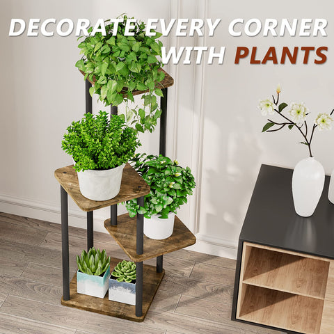 AZERPIAN living space decor piece doubles as plant display and knickknack shelf.