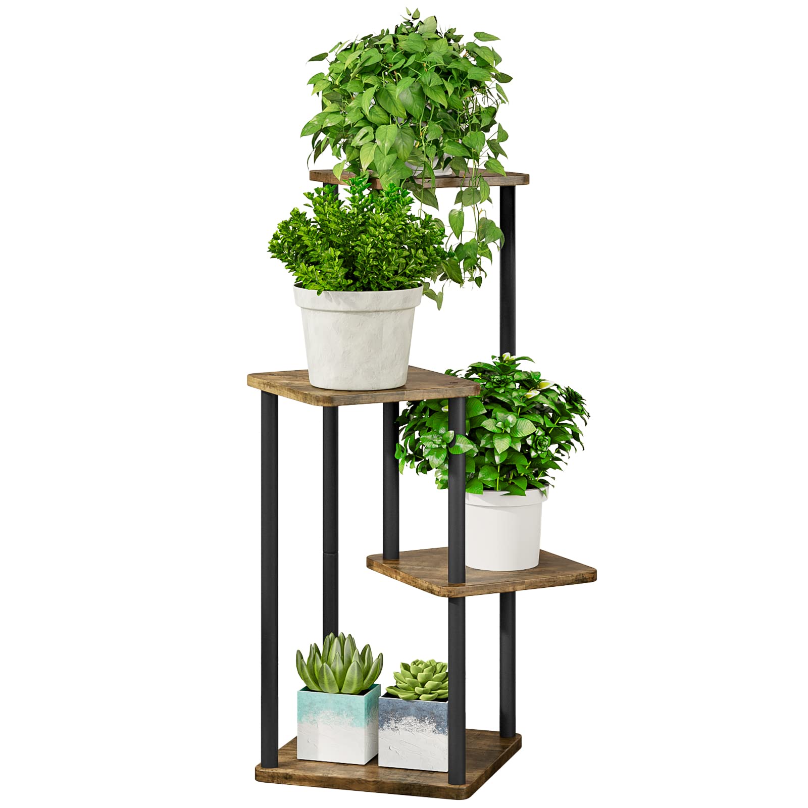AZERPIAN plant stand 4-tier corner display for organized, sunlit indoor plants.