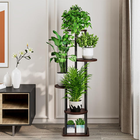 AZERPIAN 5-tier plant stand side view shows sturdy frame and pot space.