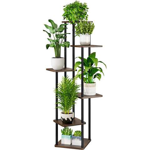 AZERPIAN 6-tier plant stand front view shows space-saving corner display.