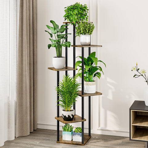 AZERPIAN Plant Stand 6-Tier Metal Frame highlights sturdy construction for heavy pots.