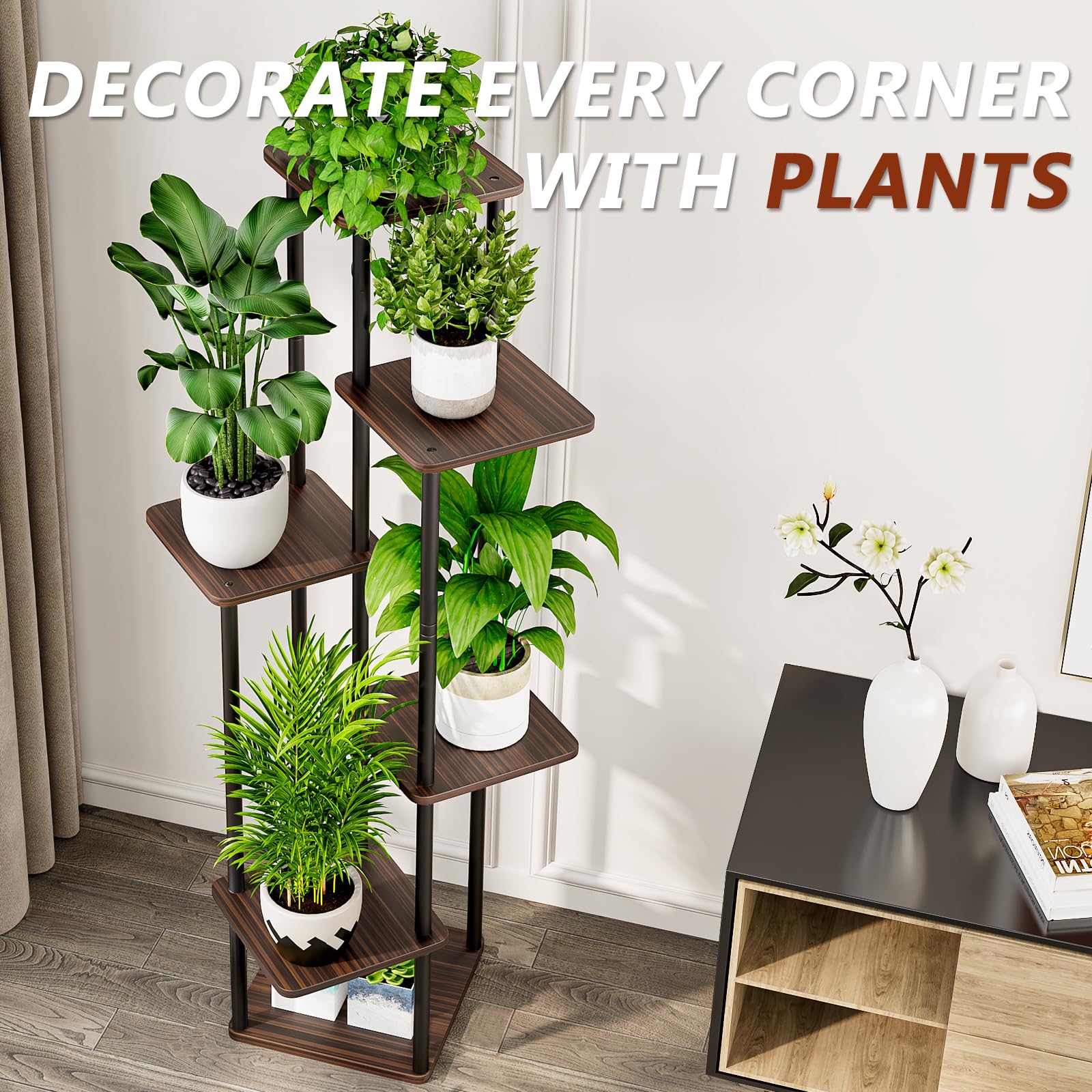 AZERPIAN 6-tier plant stand styled shelf for home greenery.