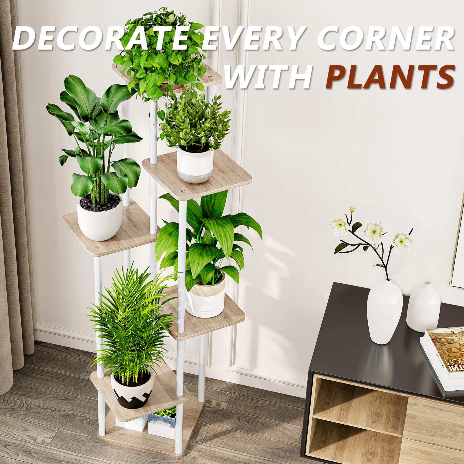AZERPIAN sturdy corner plant organizer enhancing space