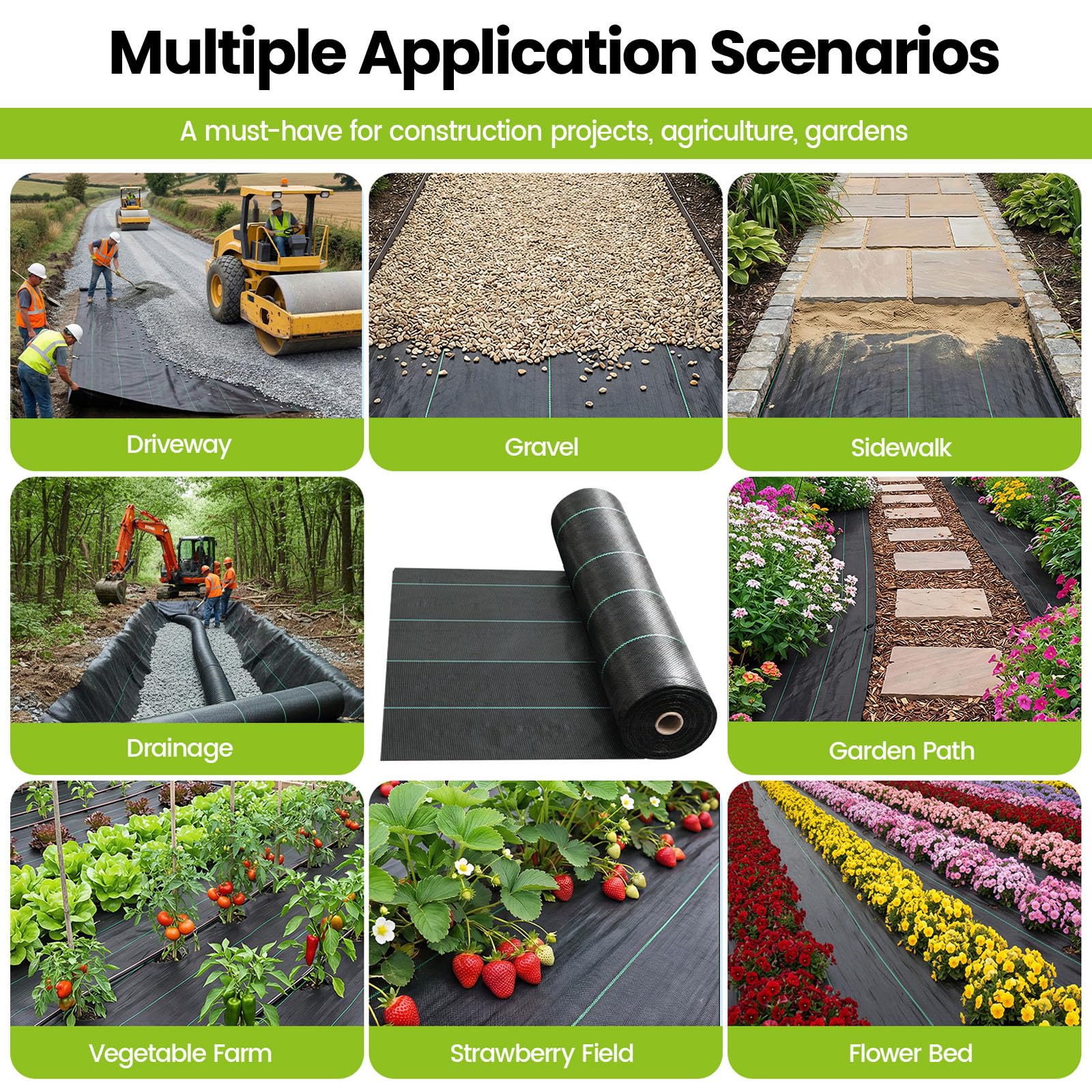AZHCHKE garden installation shows easy weed barrier under gravel