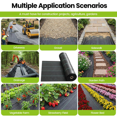 AZHCHKE garden installation shows easy weed barrier under gravel