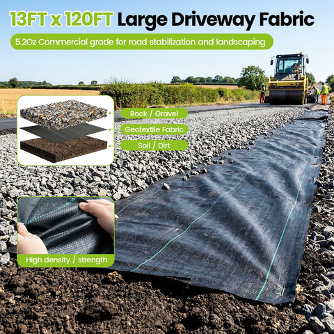 AZHCHKE weed barrier with 900 lbs tensile strength under landscape setup