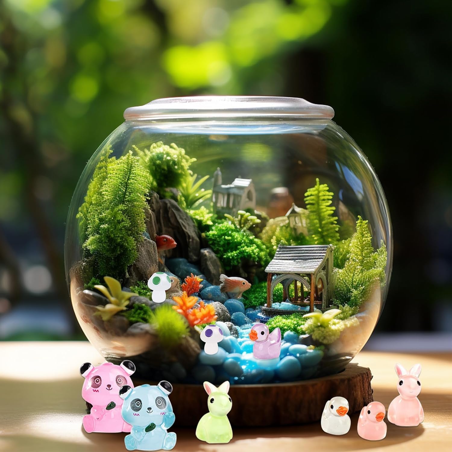 AZNZKEZHU luminous dolphin miniatures glow in sea-themed displays