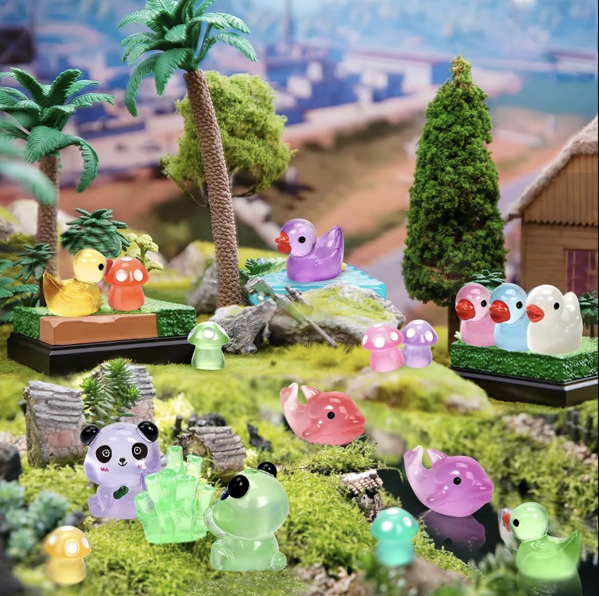 AZNZKEZHU luminous panda figurines brighten shelves with glow