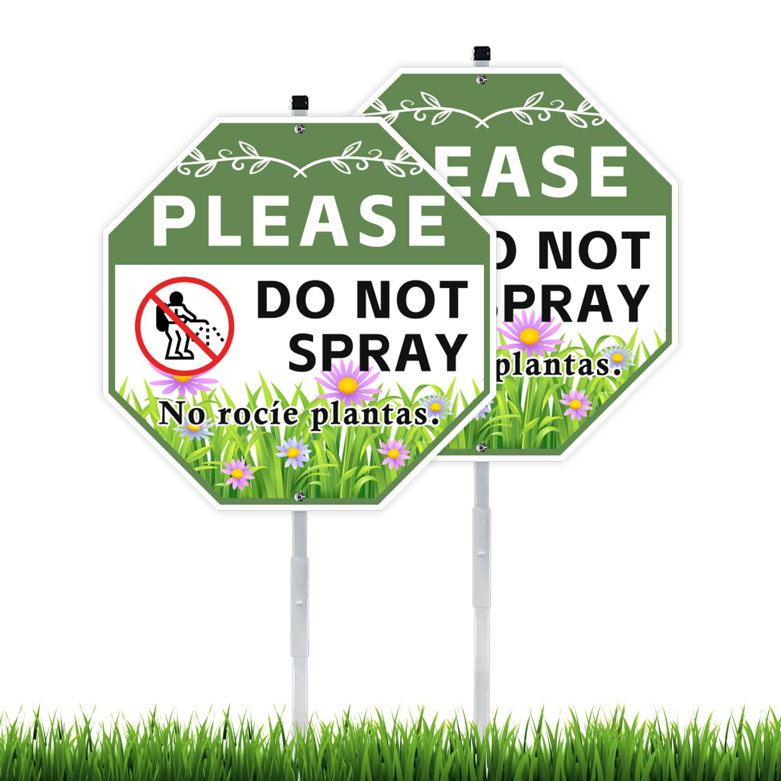 AzReference do not spray sign with stake for outdoor use, clearly communicates lawn instructions.