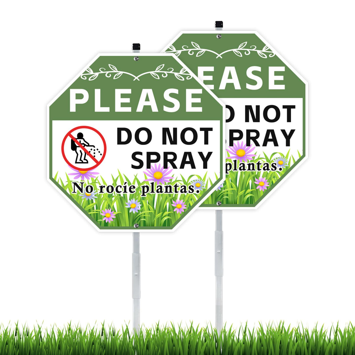 AzReference do not spray sign with stake for outdoor use, clearly communicates lawn instructions.