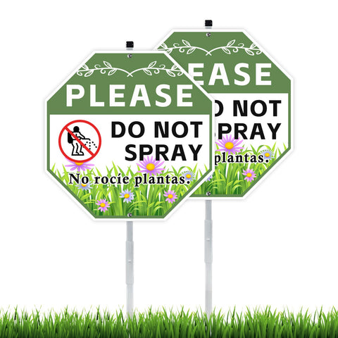 AzReference do not spray sign with stake for outdoor use, clearly communicates lawn instructions.