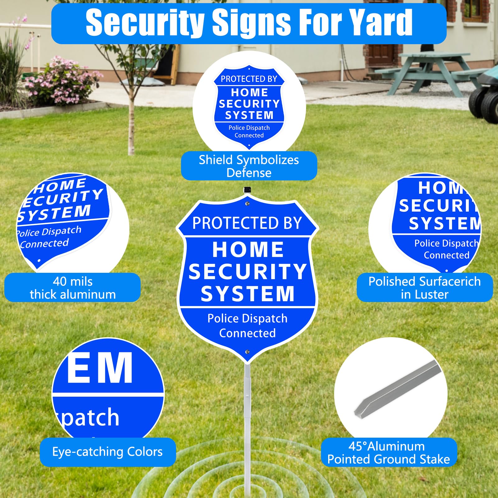AzReference security sign with stake easy to place near entryways.