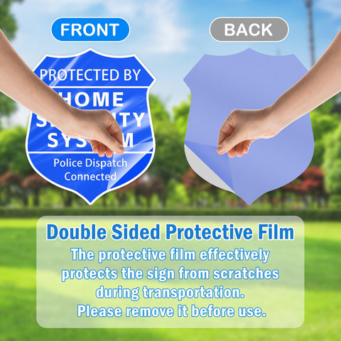 AzReference front yard safety sign stands in garden with durability.
