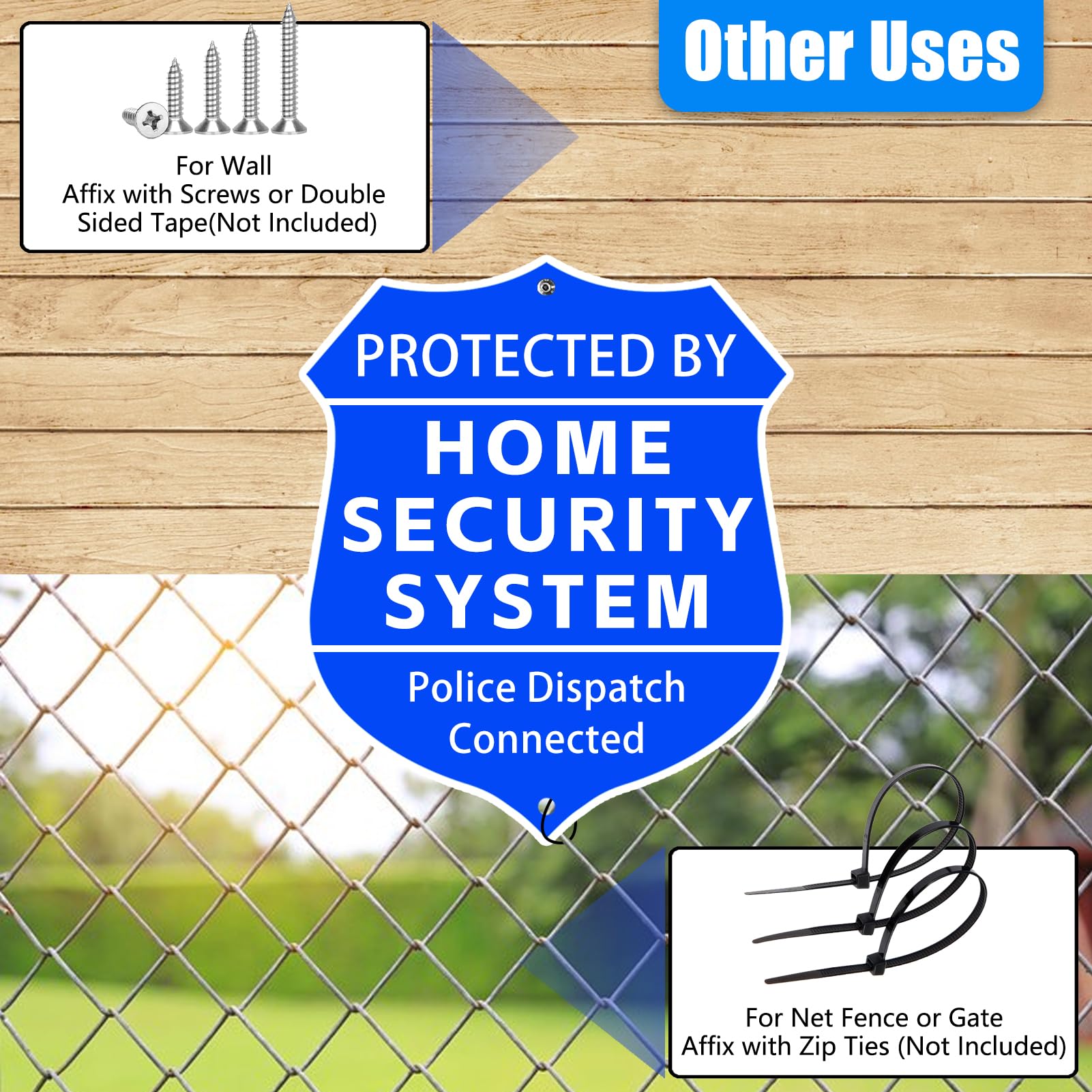 AzReference shield-shaped warning sign enhances curb visibility in front yard.