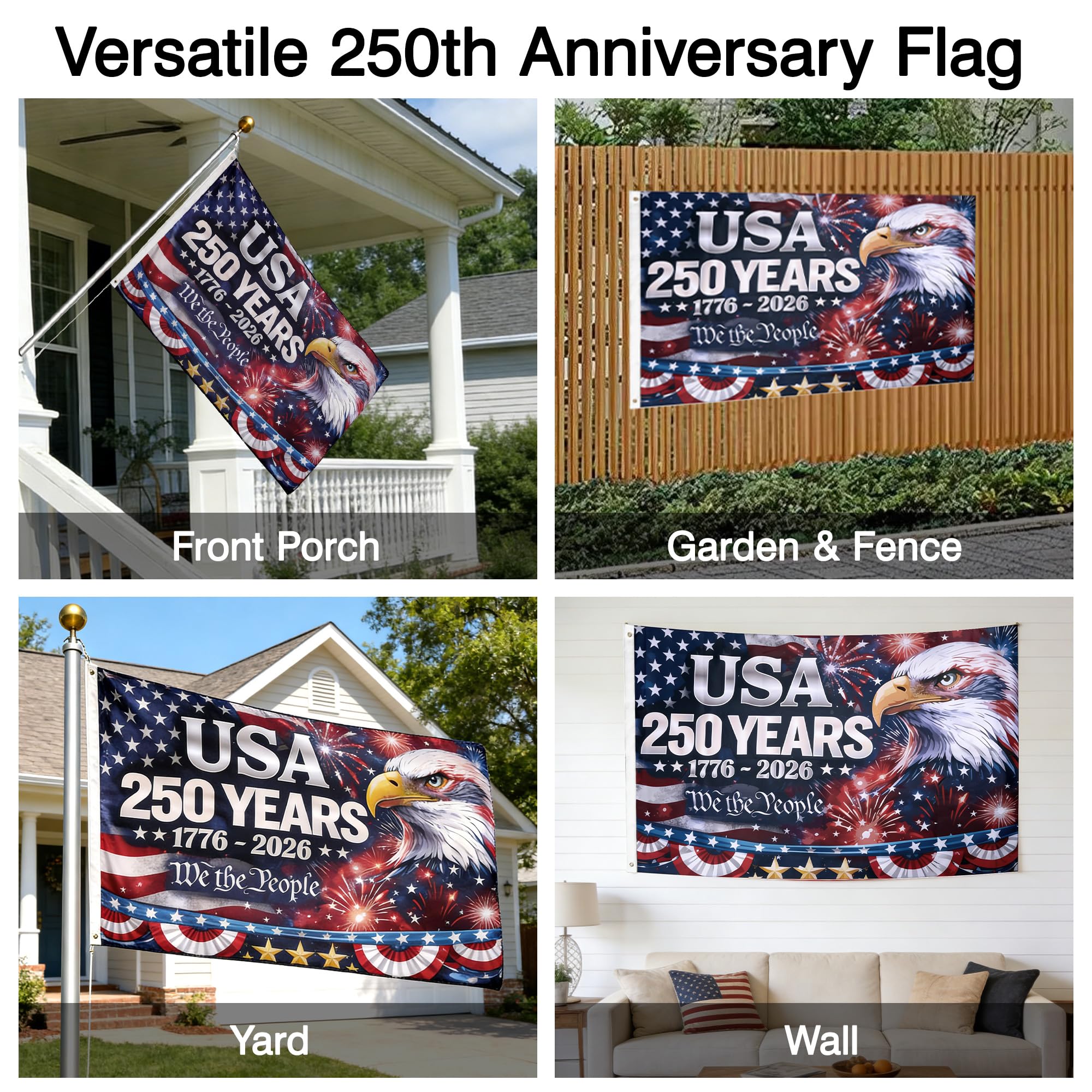 Azrra eagle-text detail on 3-ply flag printing