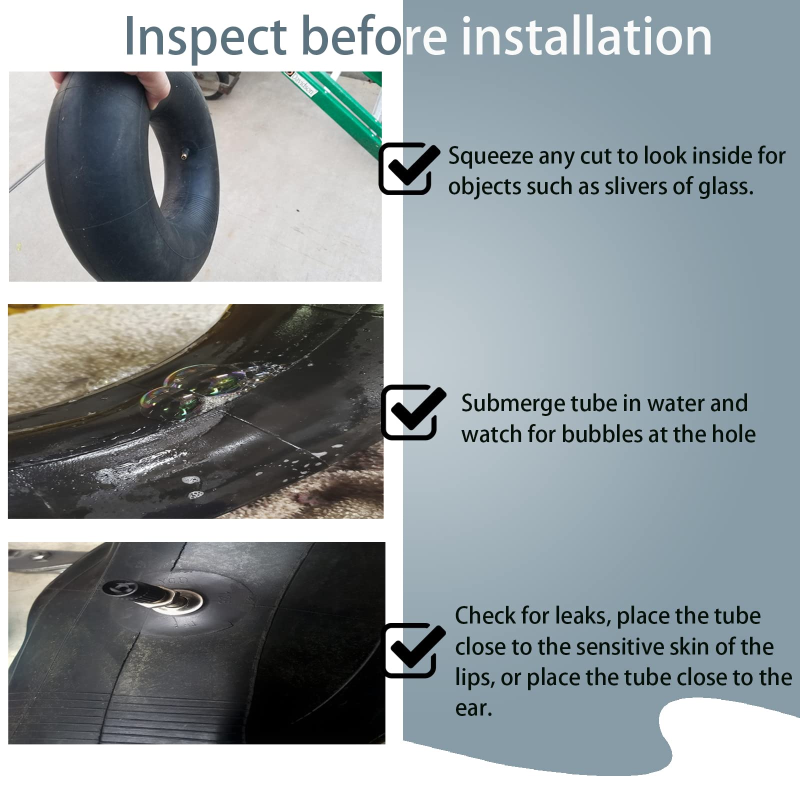 AZUNYYDS inner tube installed on lawn mower wheel for stable ride.