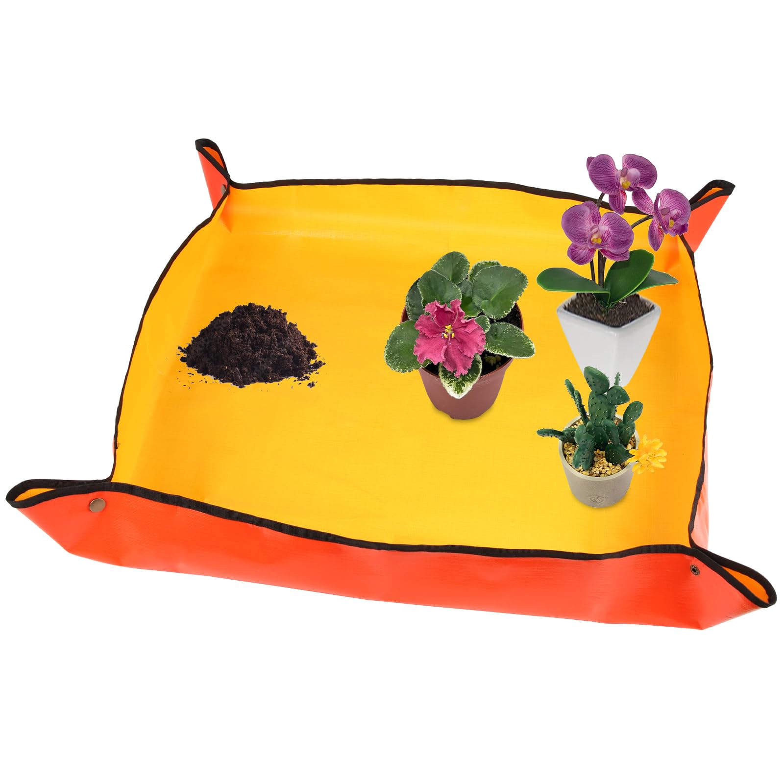 Azureblue 30x30 large repotting mat folded orange for portable mess control